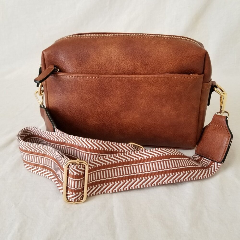 NEW! Faux Leather Everyday Purse w/Detachable/Adjust. Shoulder Strap